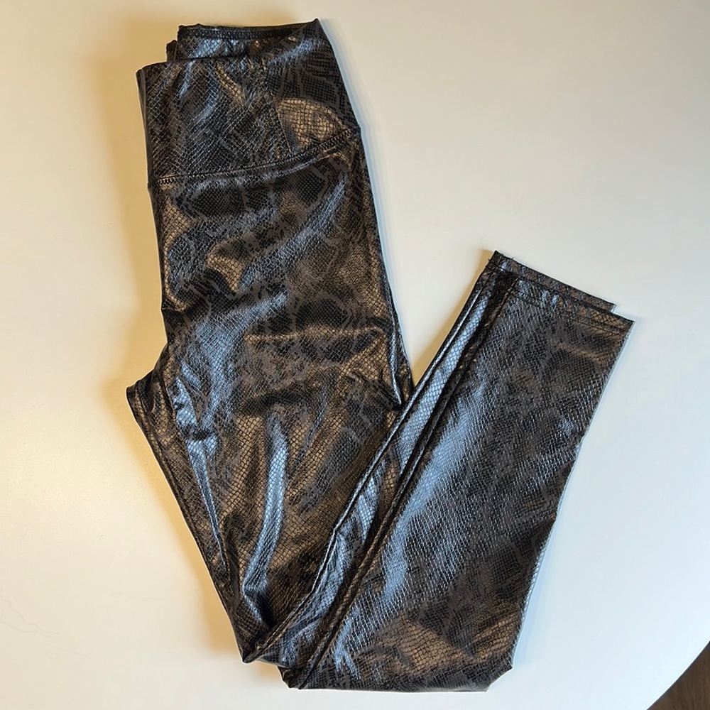 7 For all mankind reptile faux-leather leggings